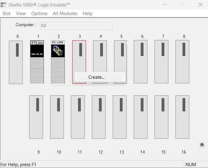 Studio 5000 Logix Emulate create controller